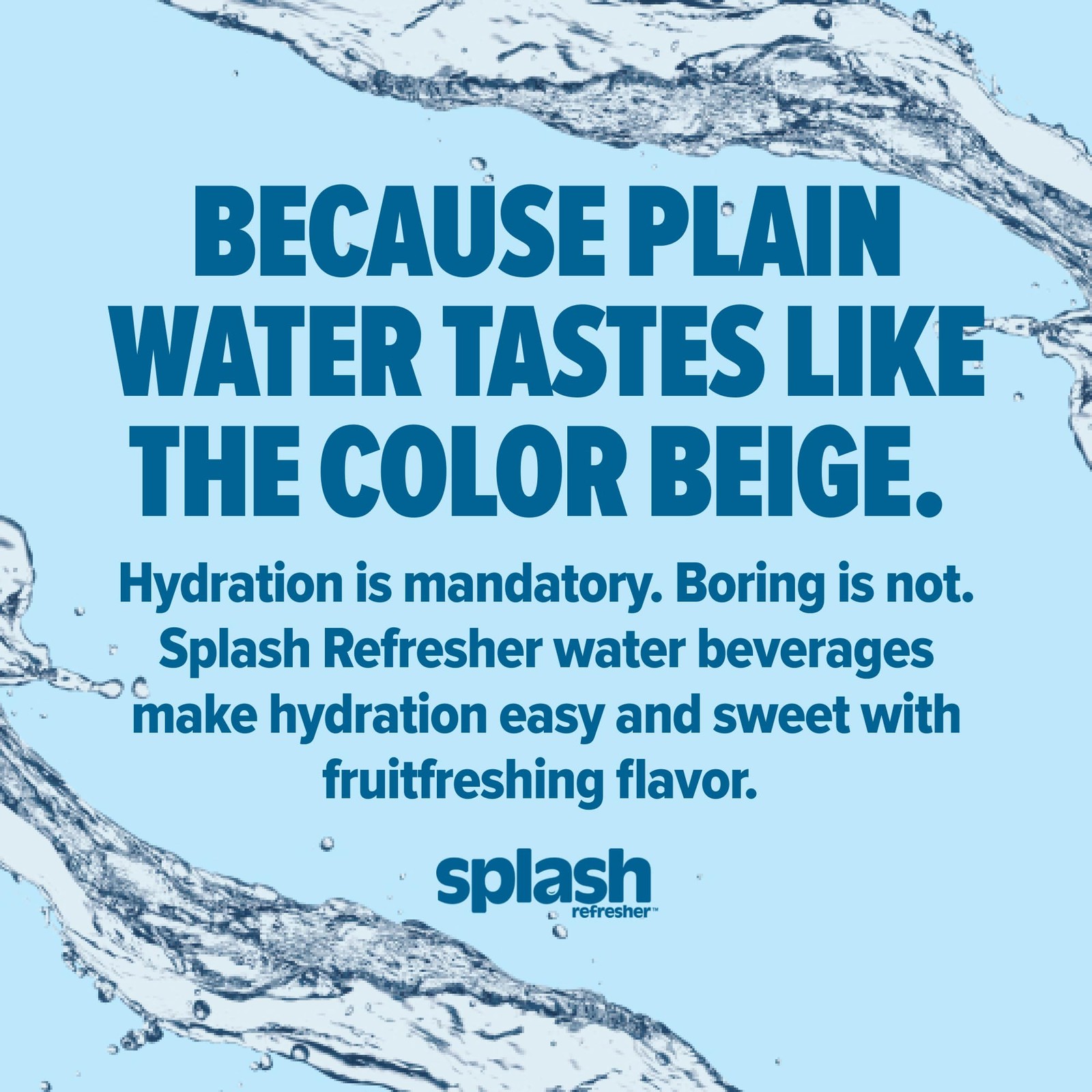 SPLASH REFRESHER Flavored Water Bottles, Wild 16.9 Fl Oz (Pack of 6), Clear