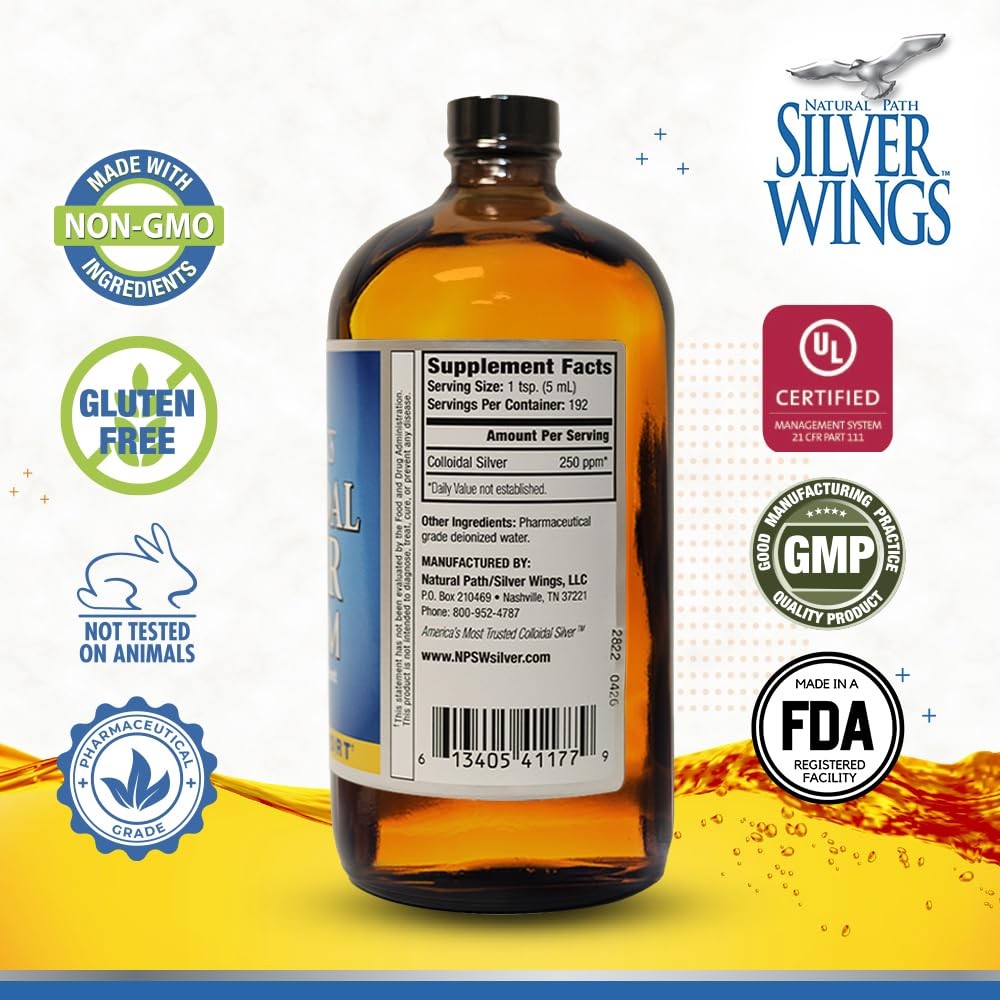 Natural Path Silver Wings Colloidal Silver Liquid – Enhanced Immune Support S…