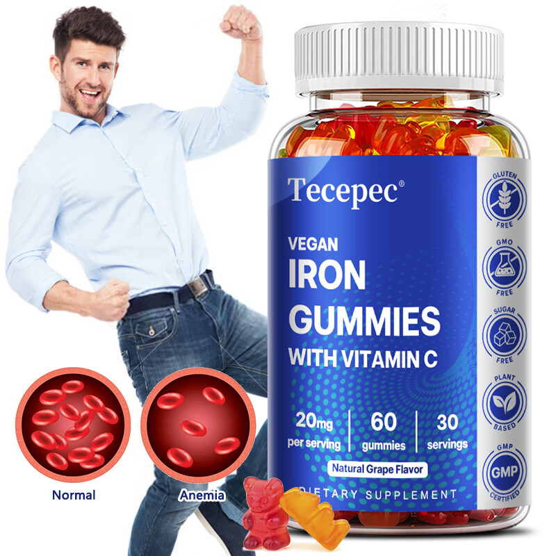 Iron Gummies – with Vitamin C – Energy and Immune Support Hemoglobin Production