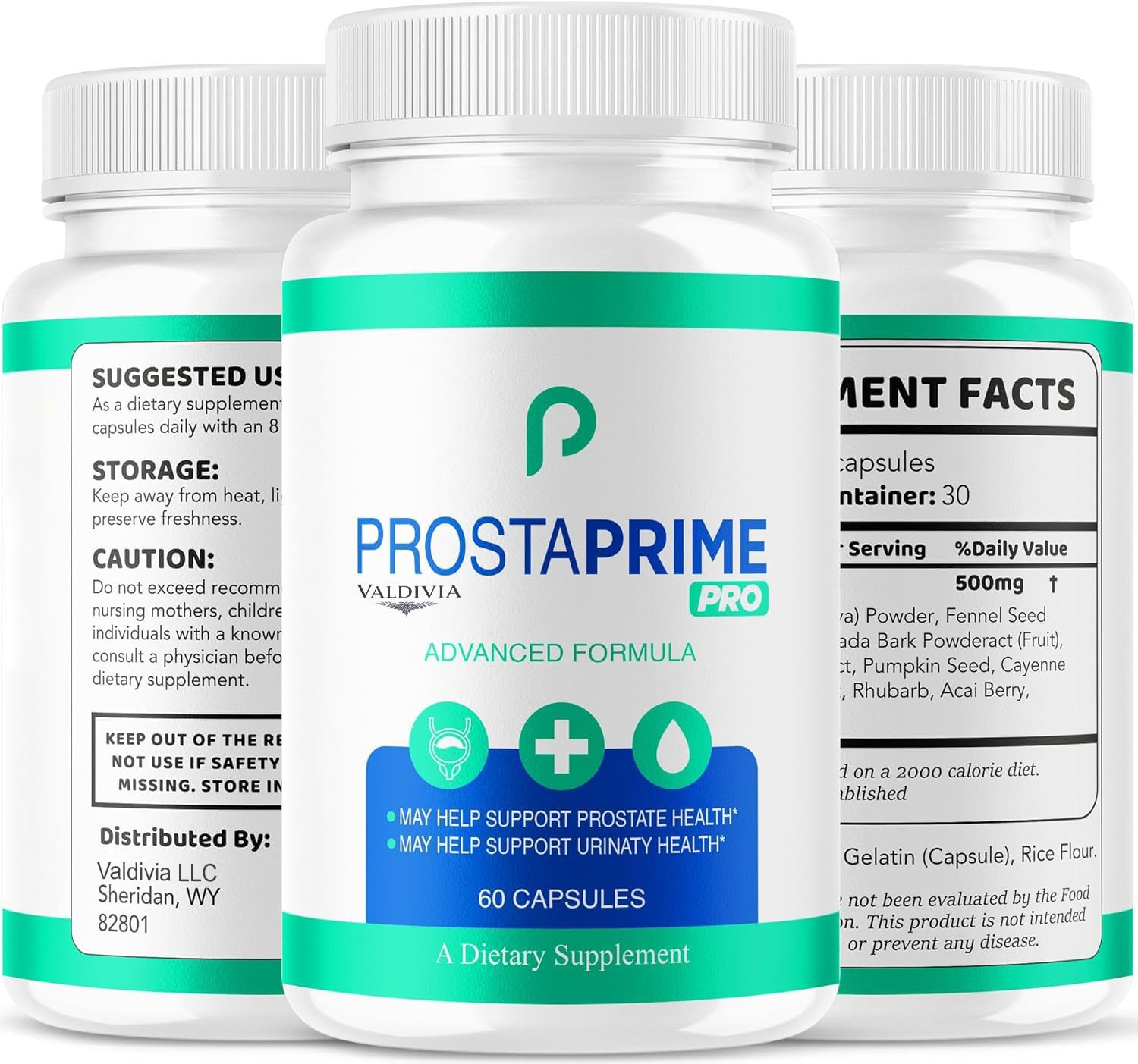 ProstaPrime Pro Prostate Health Supplement Capsules Men Urinary Flow 1 Pack 60Ct