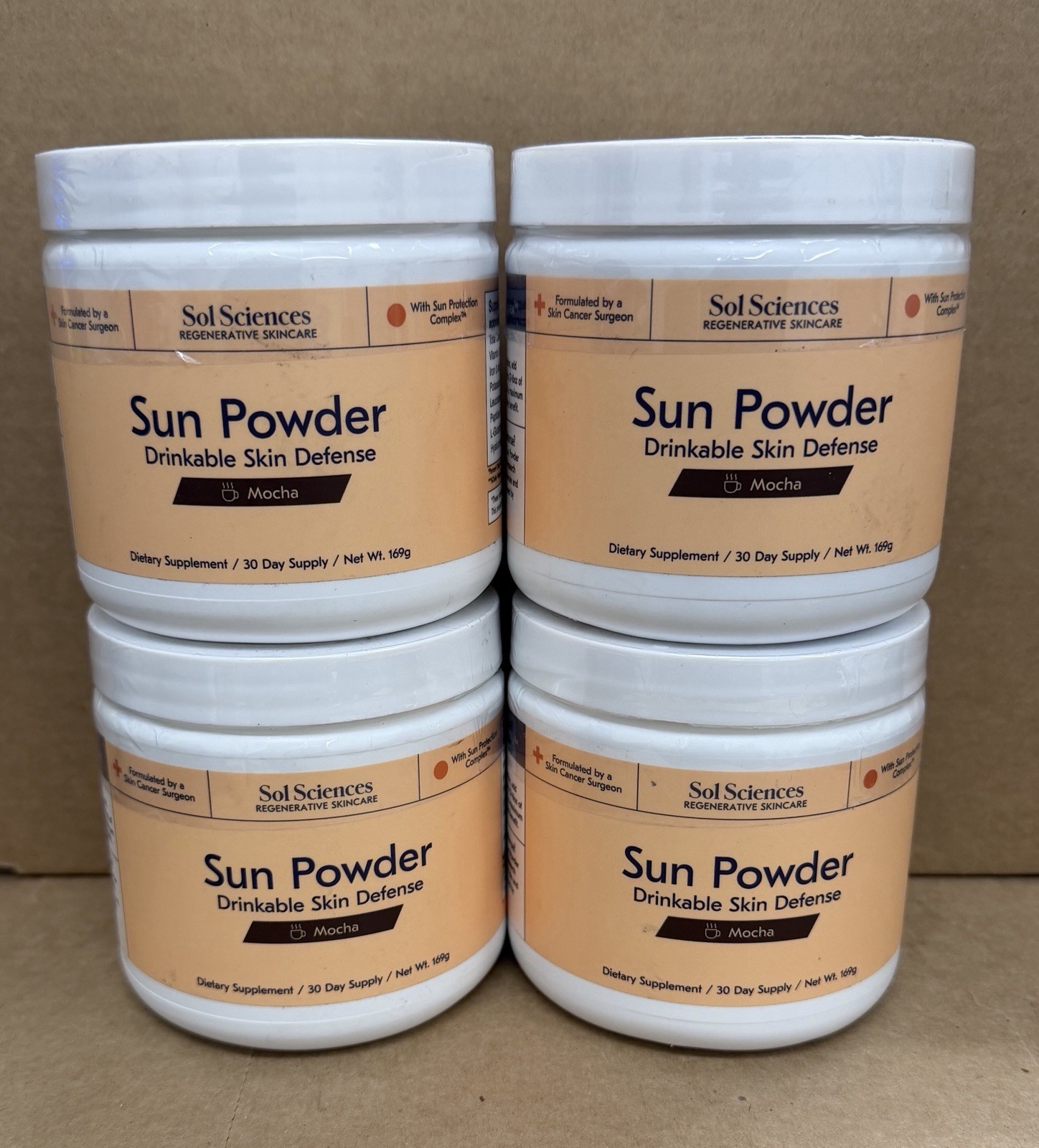 Lot of 4 Sol Sciences Sun Powder Drinkable Skin Defense Mocha Flavor Supplement