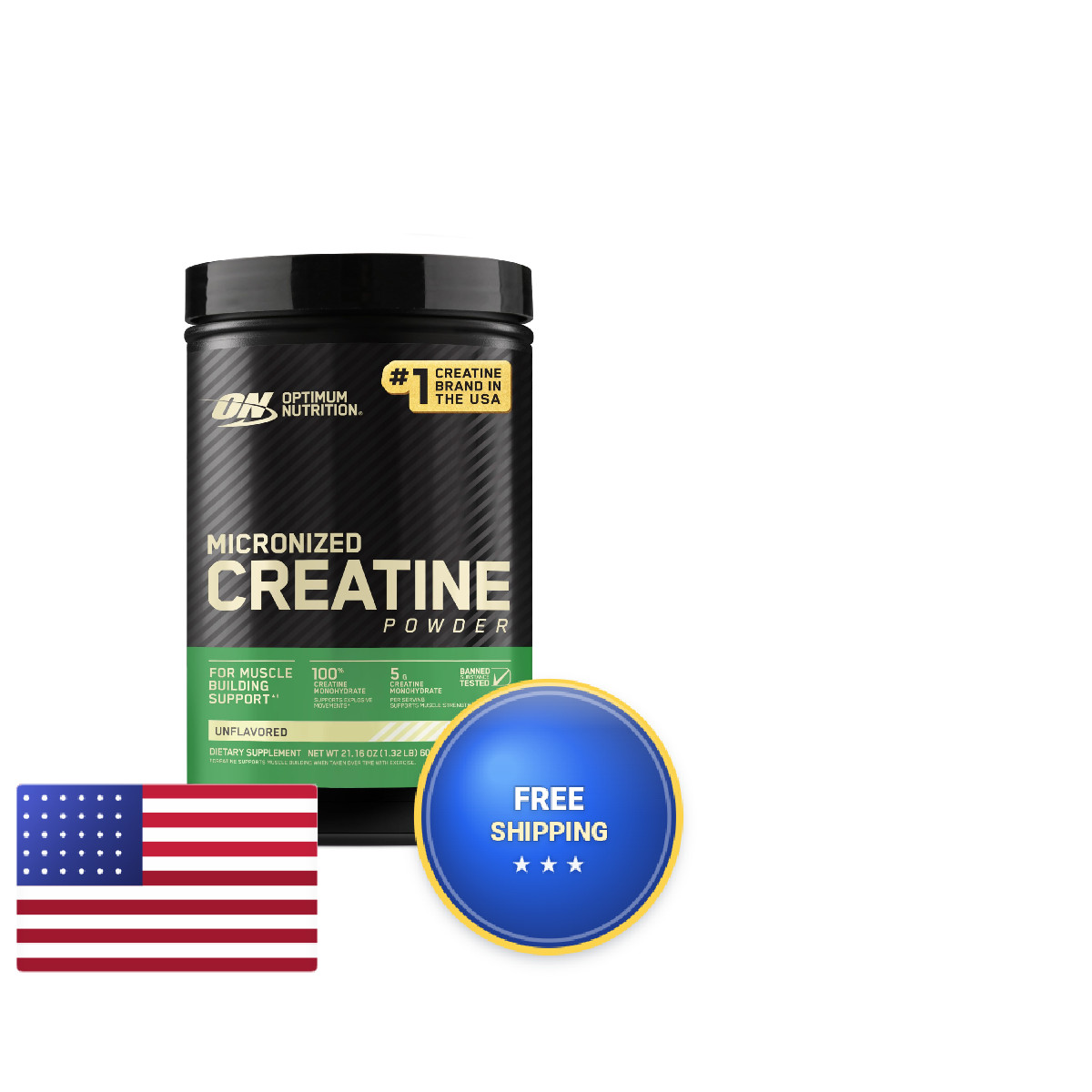 Optimum Nutrition Micronized Creatine Monohydrate Powder Unflavored 120