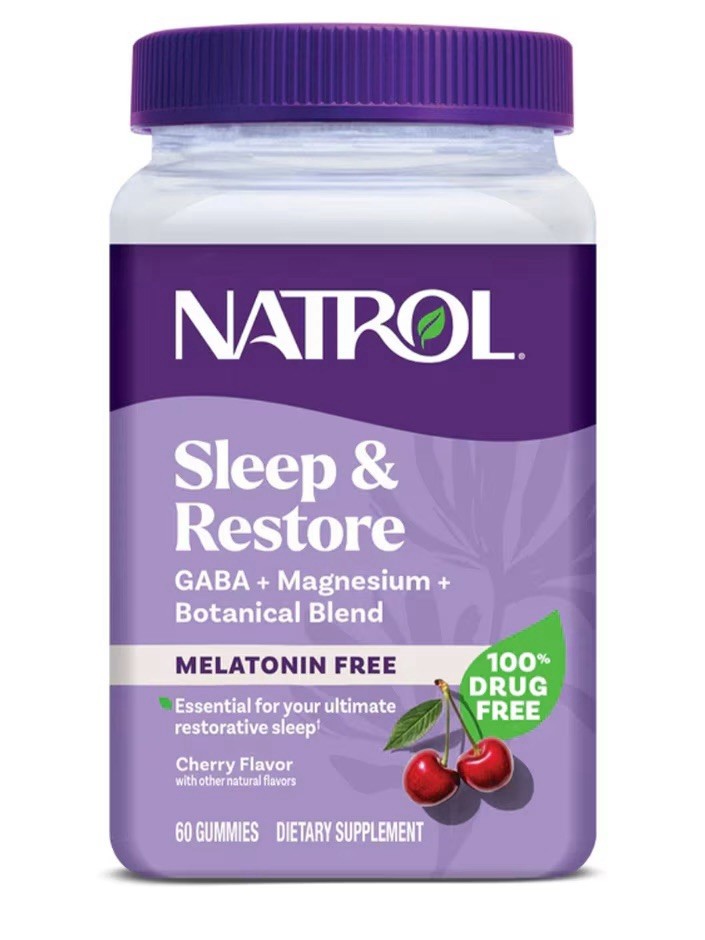 Natrol Natrol Sleep & Restore Gummies, Melatonin-Free Cherry, 60.0 ea