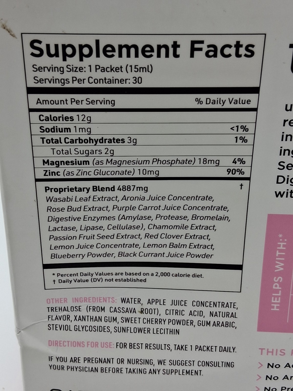 Yu Total Hormone Balance Aronia Berry 30 packs open box EXP 11/2026