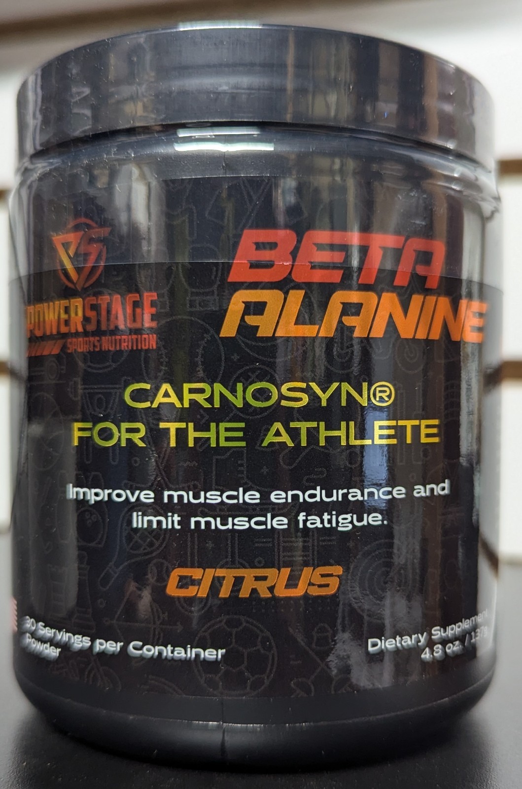 PowerStage Beta Alanine Carnosyn Powdered Workout Supplement Citrus Flavor