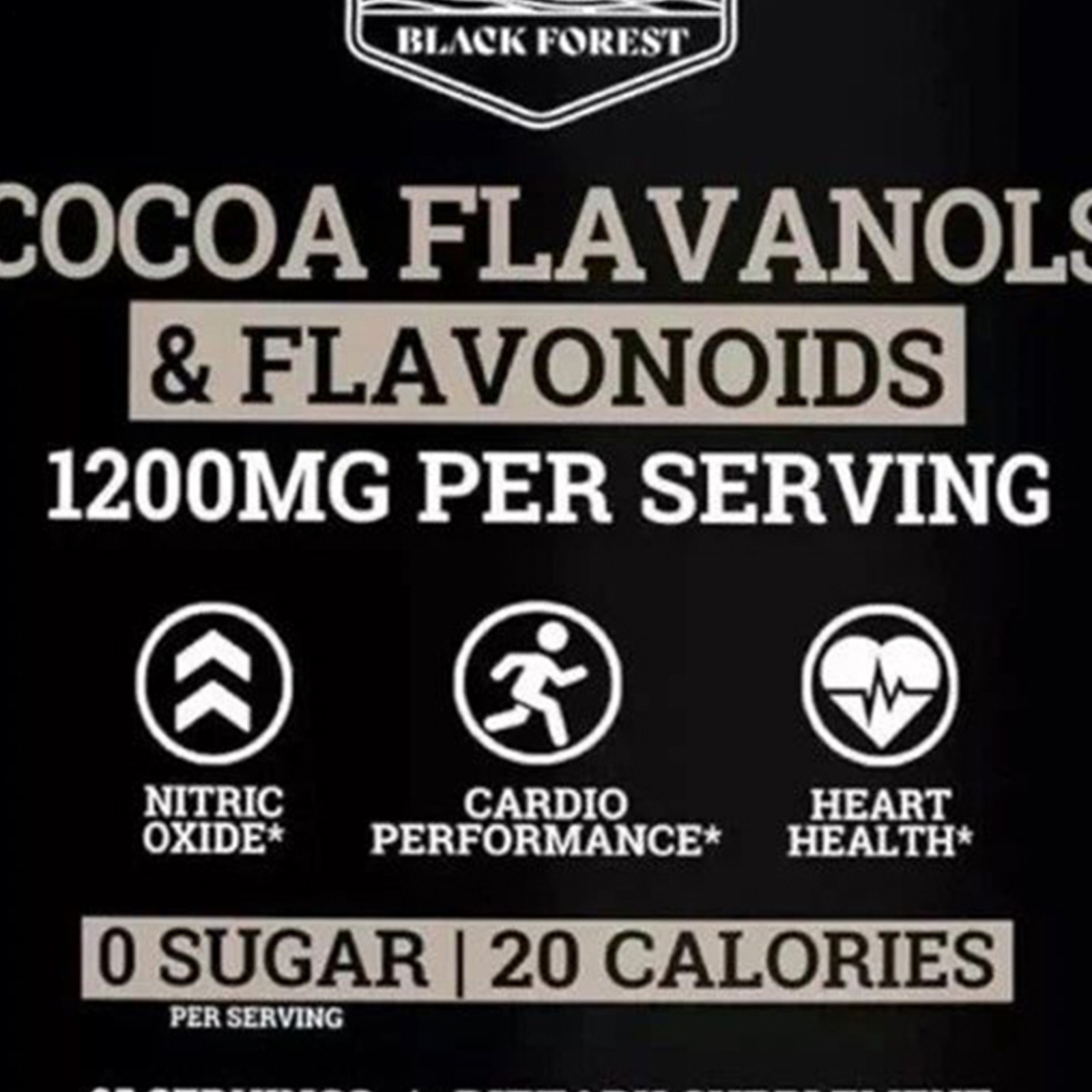 Black Forest High Flavanol Cocoa Powder and Flavonoids Supplements 1200mg 8.7oz