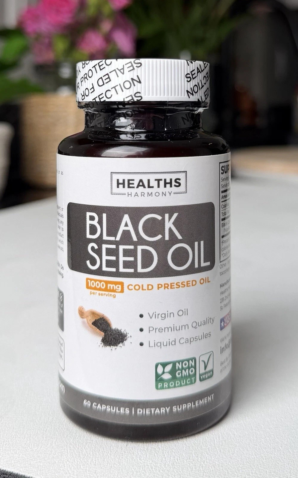 Healths Harmony Black Seed Oil – 60 Softgel Capsules (Non-GMO & Vegan) Premium