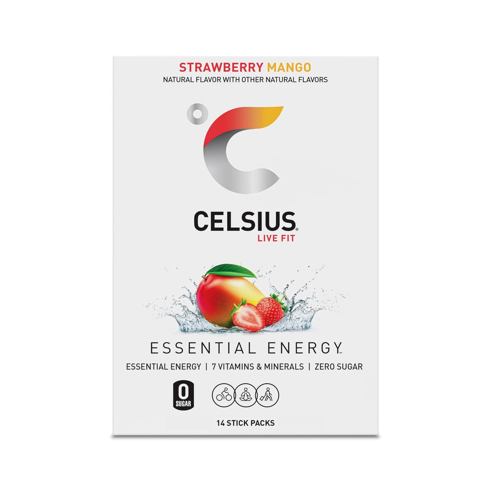 CELSIUS On The Go Strawberry Mango, Sugar Free Energy Drink Mix (14 Sticks…