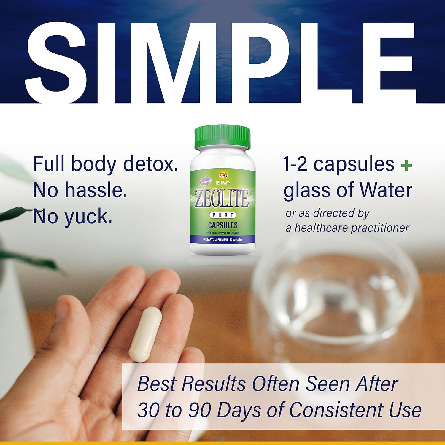 Zeoilte Pure Capsules, 90 Count, by Zeo Health