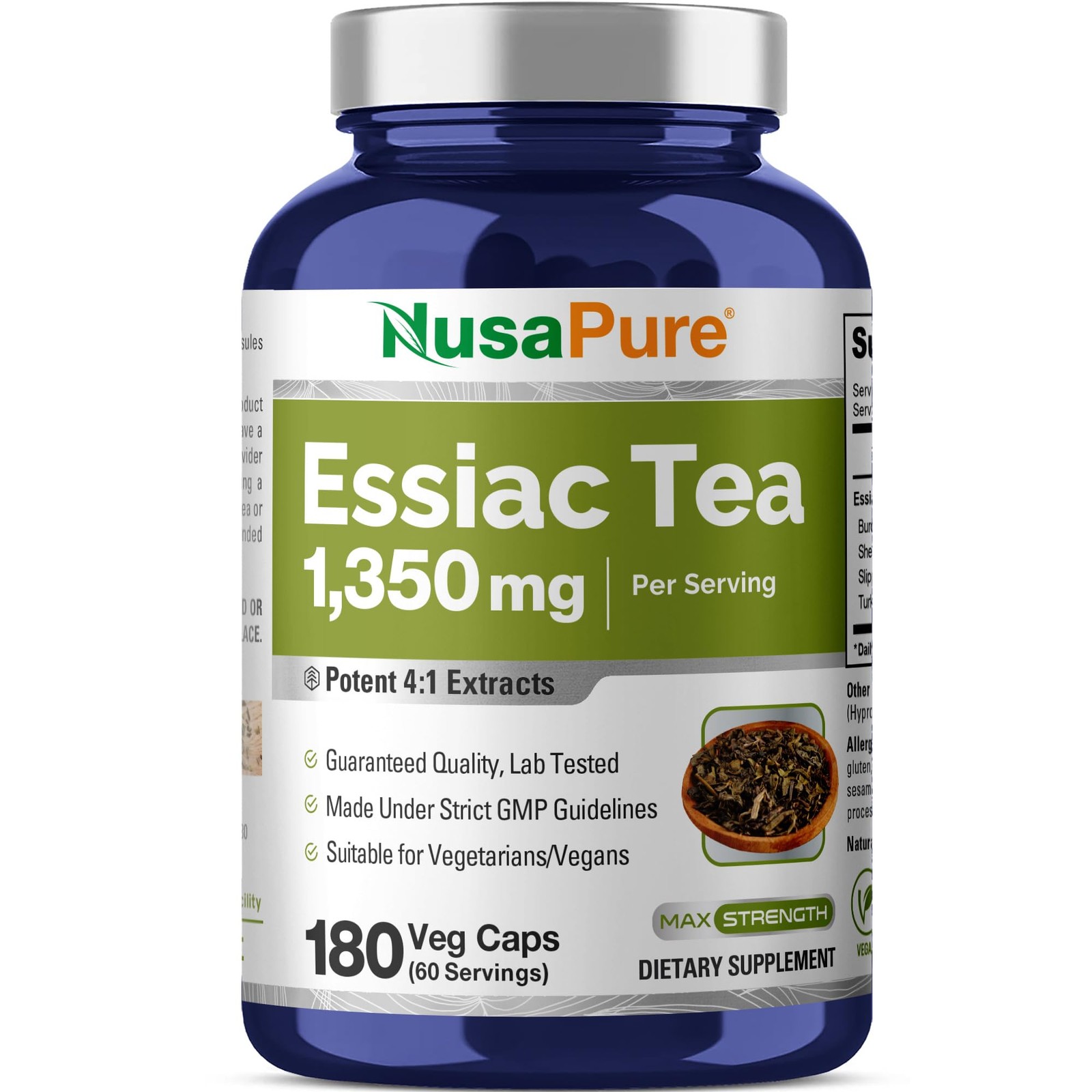 Essiac Tea 1350 mg 180 Veggie Caps Vegetarian Non-GMO
