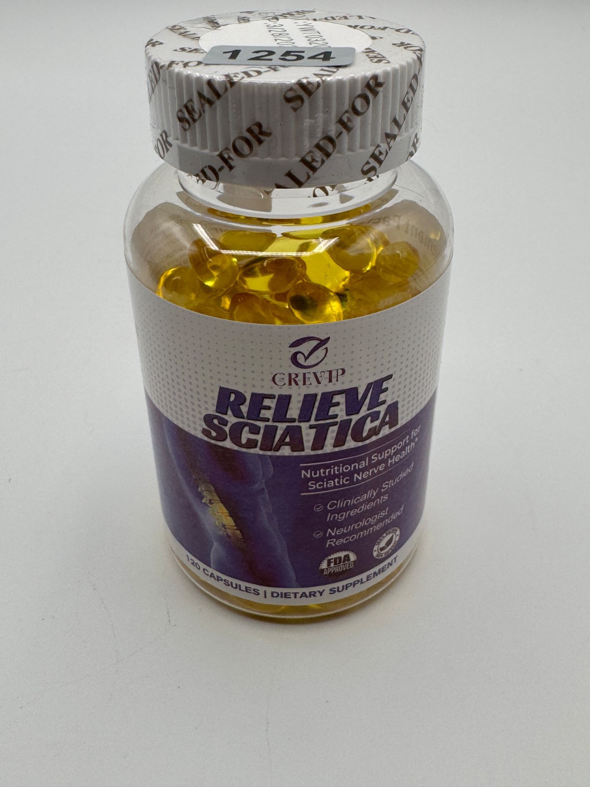 GREVIP Relieve Sciatica 120 Capsules Nerve Support R-Alpha Lipoic EXP: 3/2028
