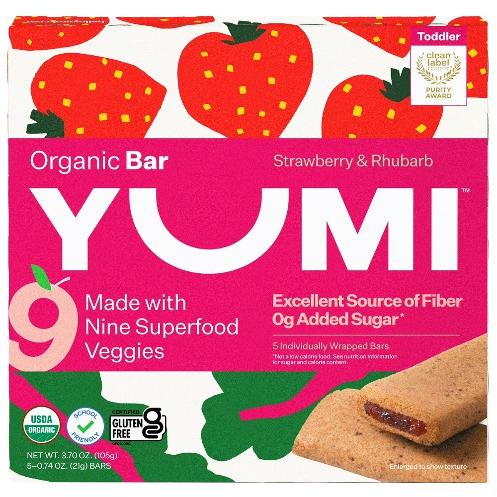 Organic Strawberry & Rhubarb Toddler Snack Bars – 3.7oz/5ct