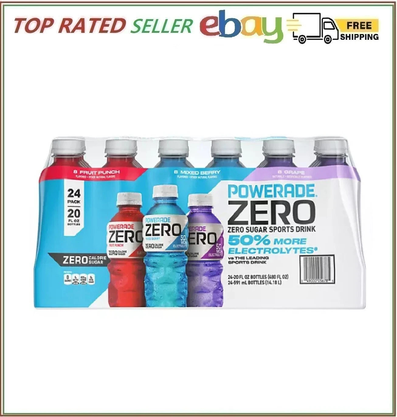 Powerade Zero Sports Drink Variety Pack (20 fl. oz., 24 pk.)