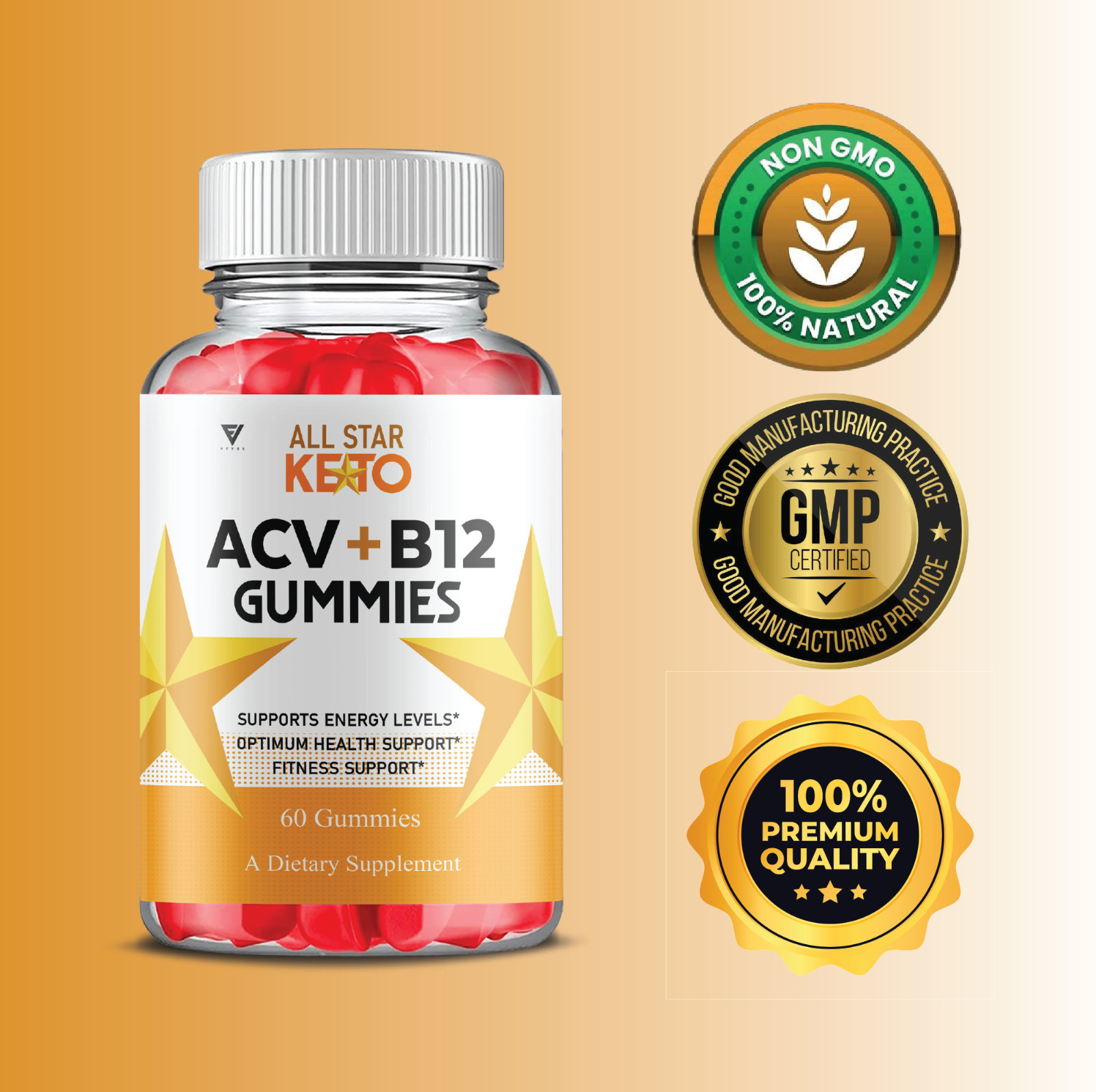 (5 Pack) All Star Keto Gummies, AllStar Advanced Keto ACV Formula (300 Gummies)