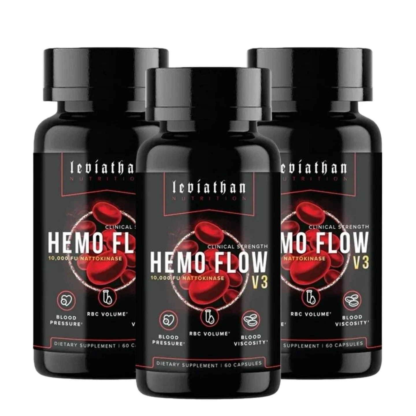 3pcs Leviathan Nutrition Hemo circulation Supplement with Nattokinase for Nit…