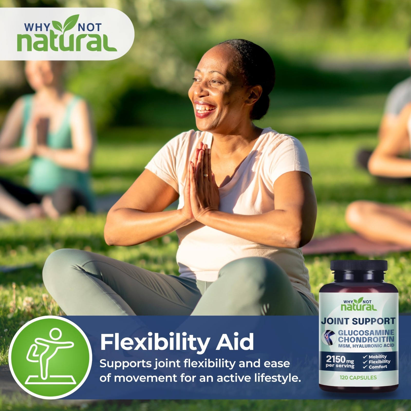 Natural Glucosamine Chondroitin MSM Joint Support for Knee Pain Relief & Health