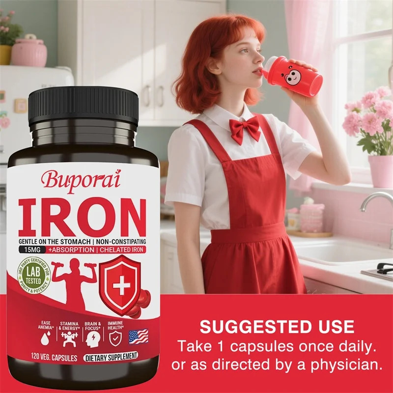 Iron Supplements 240pcs,Fight Fatigue, Relieve Anemia,Supporting Red Blood Cells