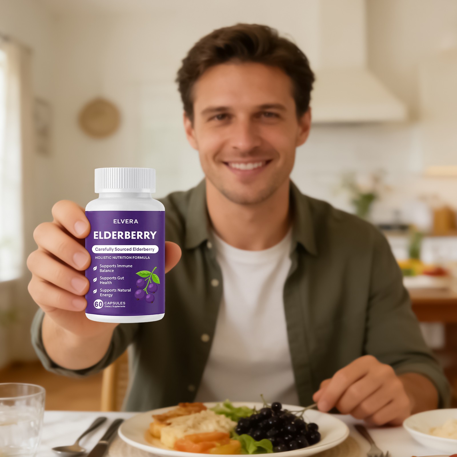Elvera Elderberry Gut Support Complex – pure Black Elderberry Soft Capsules