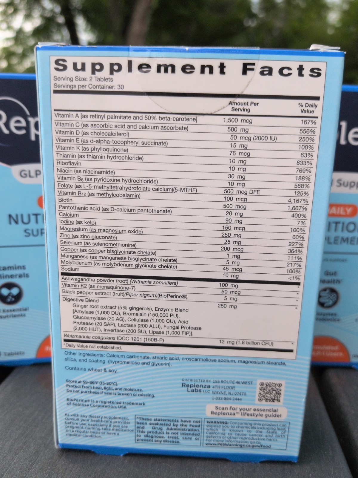 4 – Replenza Daily Nutritional Supplement 60ct-180 Total 8/26 Fast Free Shipping