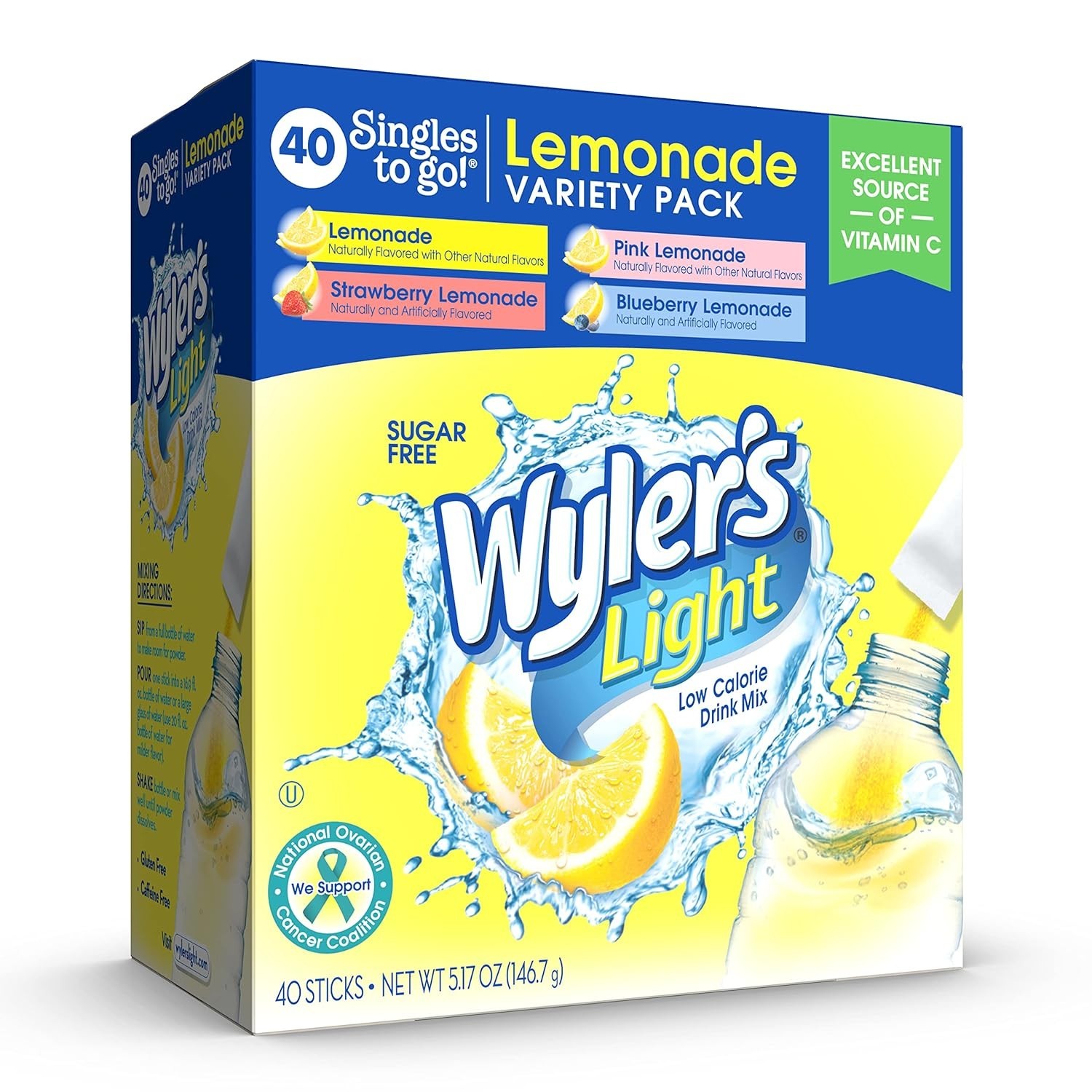 On-the-Go Lemonade Singles – 40 Count Variety Pack for Healthy Hydration
