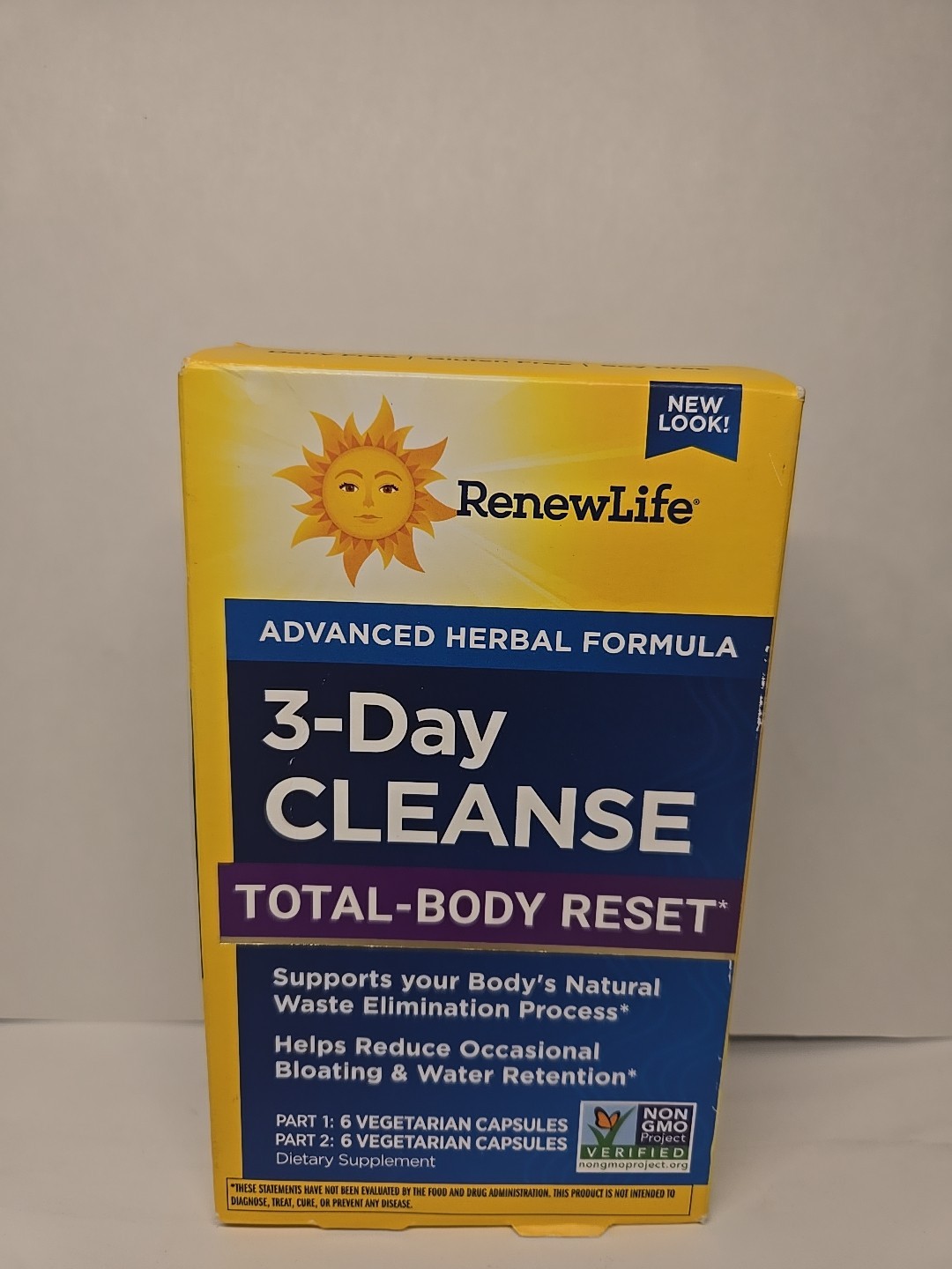 Renew Life 3-Day Cleanse Total Body Reset 12 Vegetarian Capsules Exp 12/2026 NEW