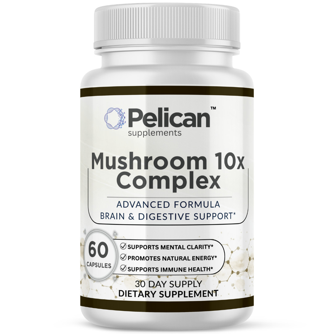 Pelican Mushroom 10X Complex – Immune & Wellness Support – 60 Capsules