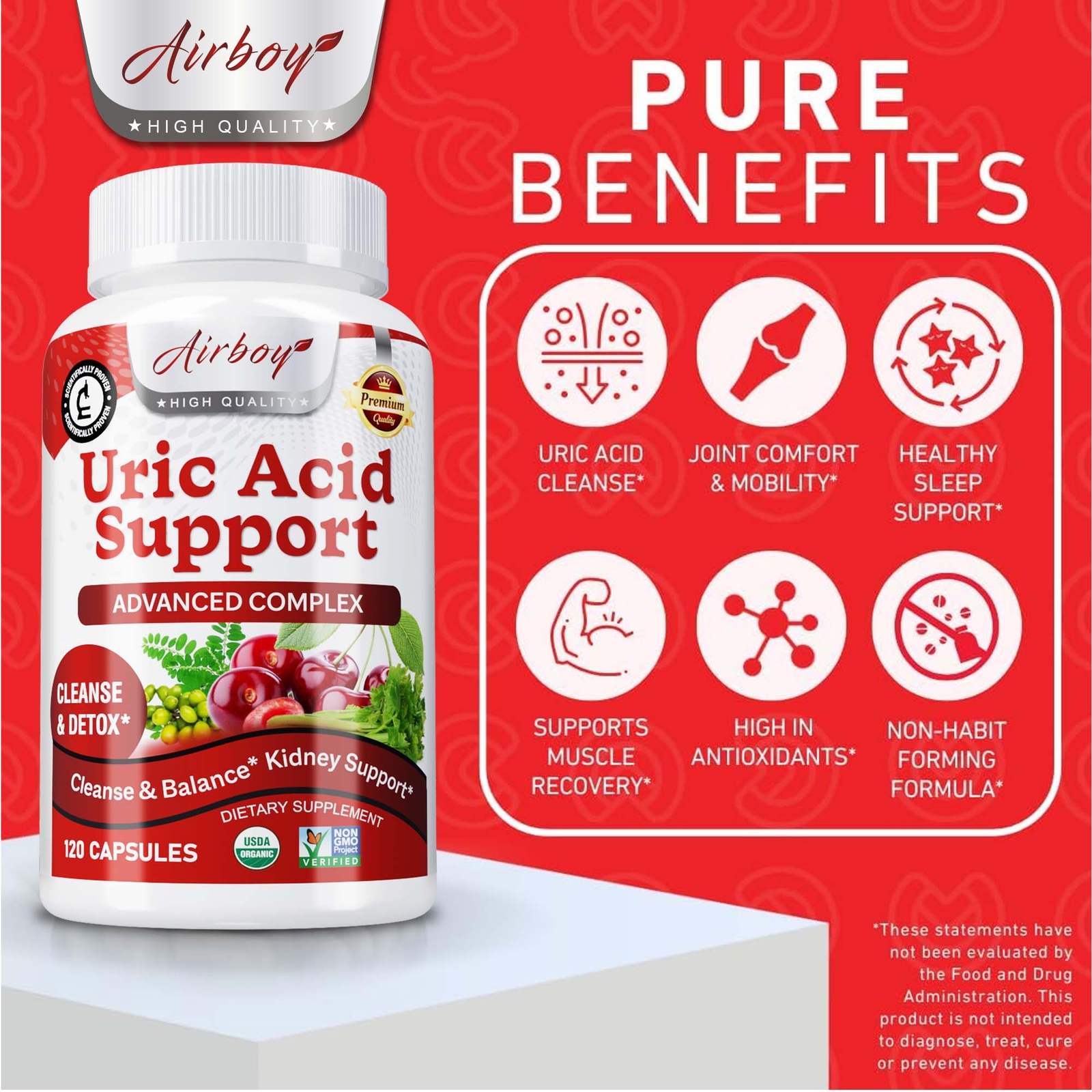 Uric Acid Support – Cleanse & Detox, Balance, Kidney Support – For Gout Relief