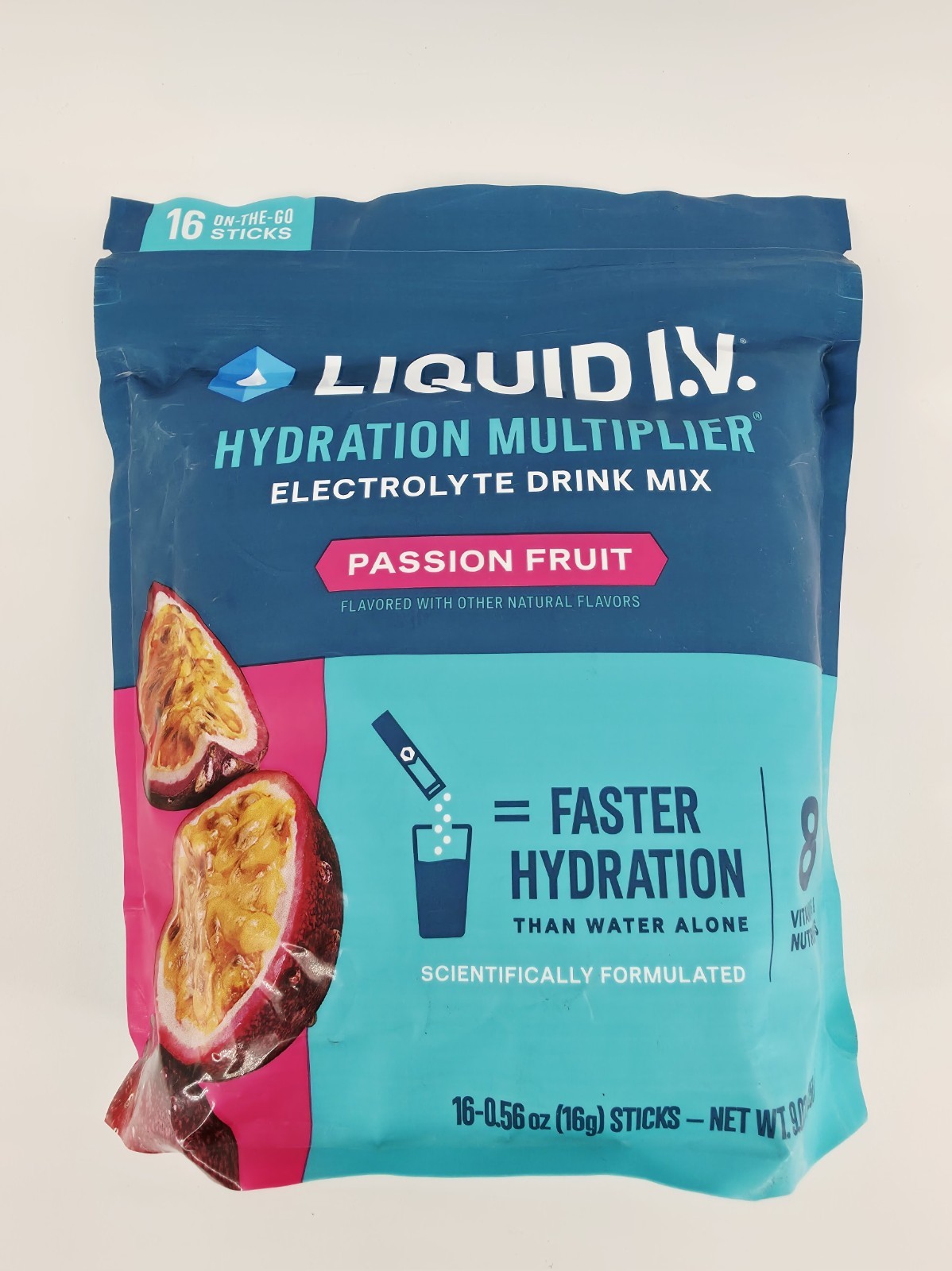 Liquid I.V. Hydration Multiplier 16 Stick Packs PASSION FRUIT 02-2028