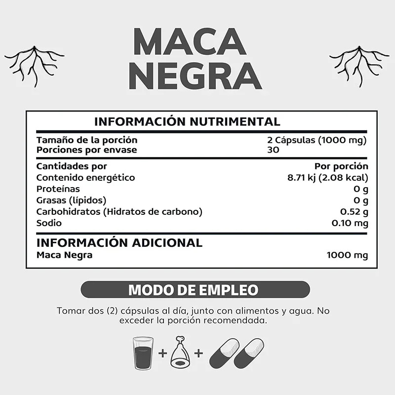 Black Maca 60pcs, Regulate Mood, Super Absorption, Improve Athletic Performance