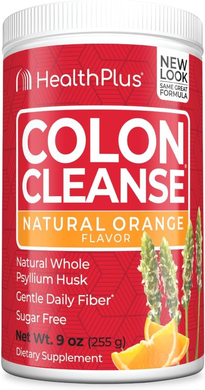 Colon Cleanse Powder Sweetened with Stevia Natural Orange 9 oz Each (Pack of 2)
