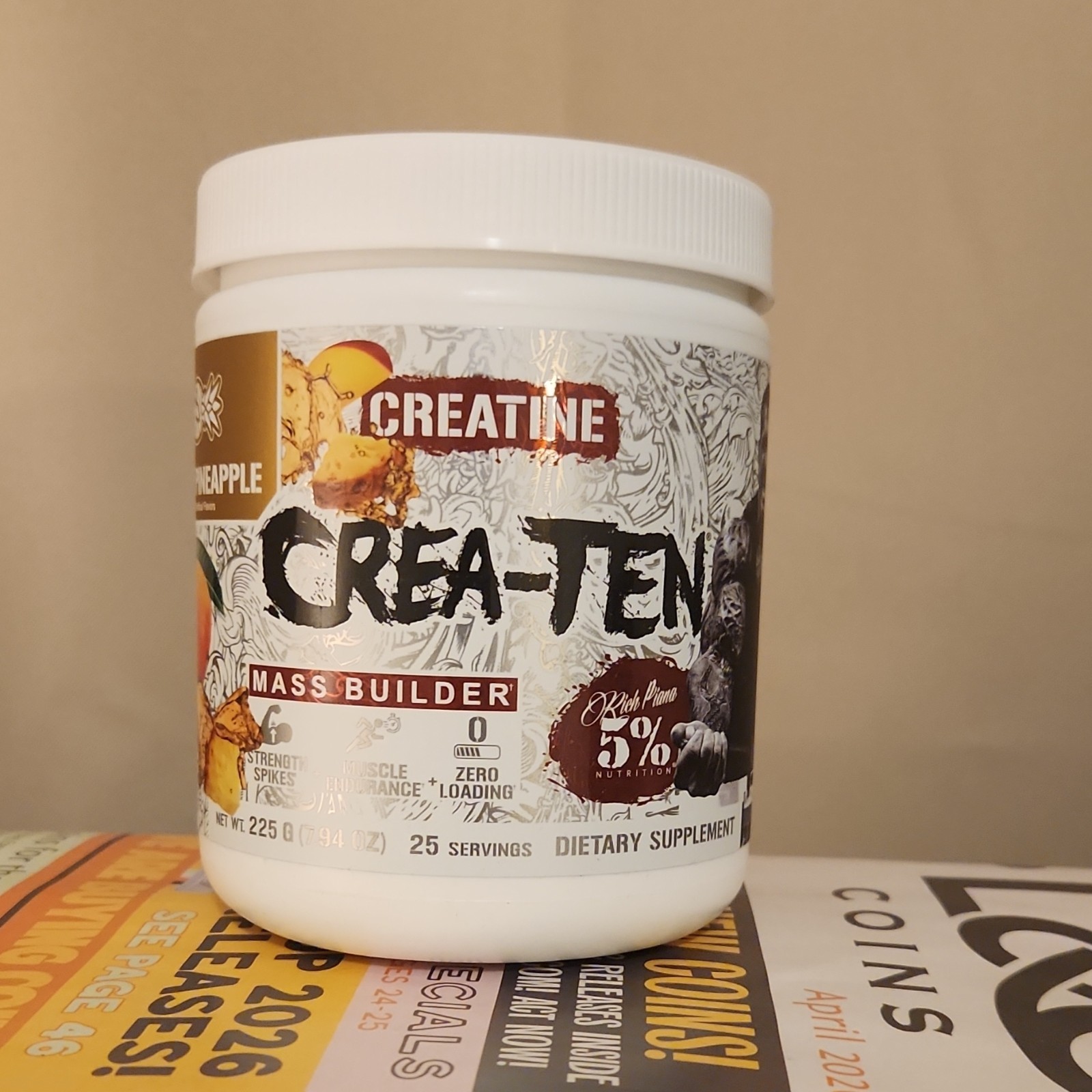 5% Nutrition Crea-Ten Creatine Powder Pineapple 225g Muscle Gain Gym Training