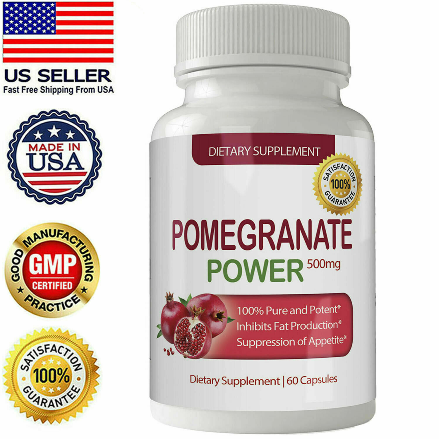Pomegranate Extract Goji Berry 500mg Immune Support Weight Management Supplement