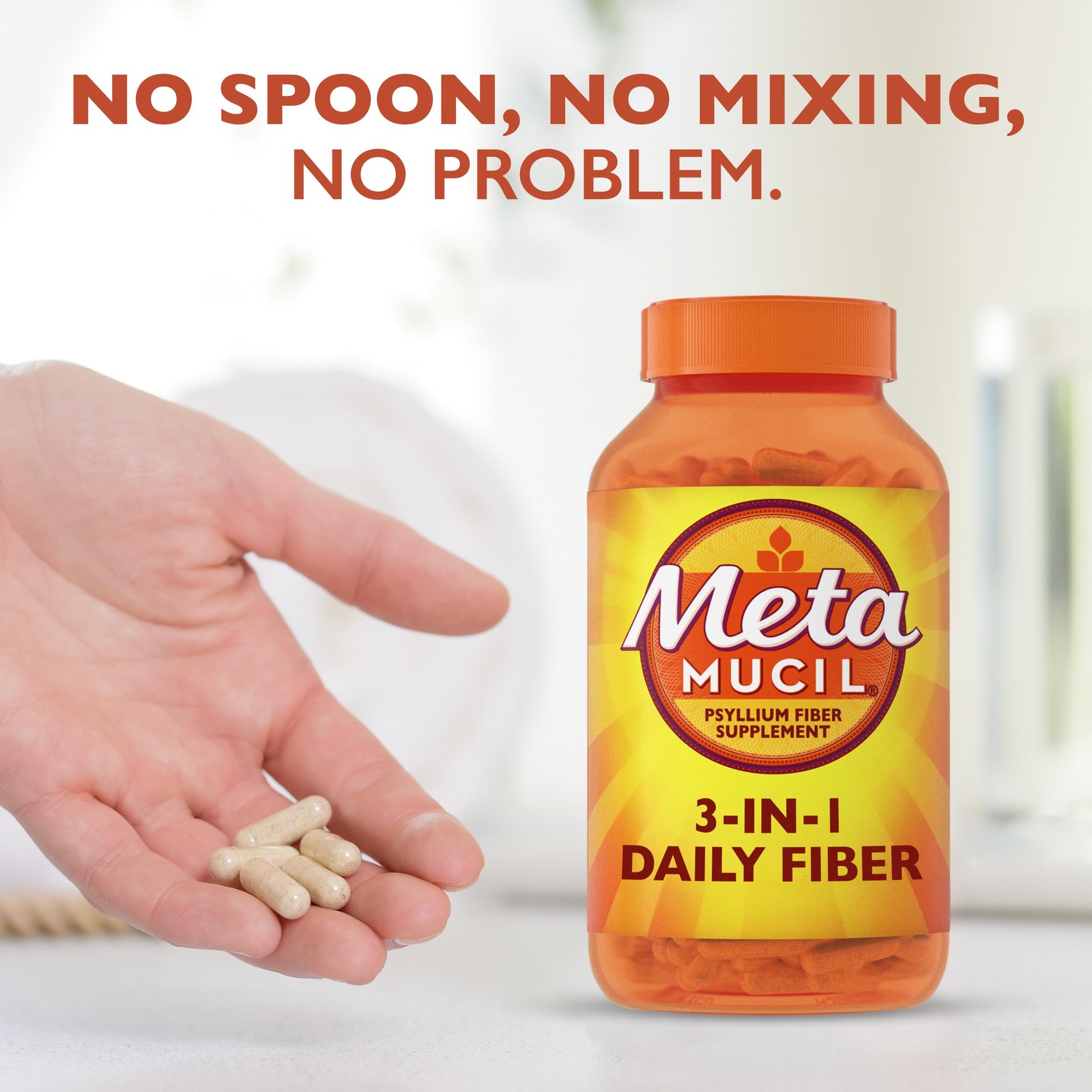 Fiber Capsules: 3-in-1 Psyllium Husk, 300 Count – Digestive, Heart, Blood Sug…