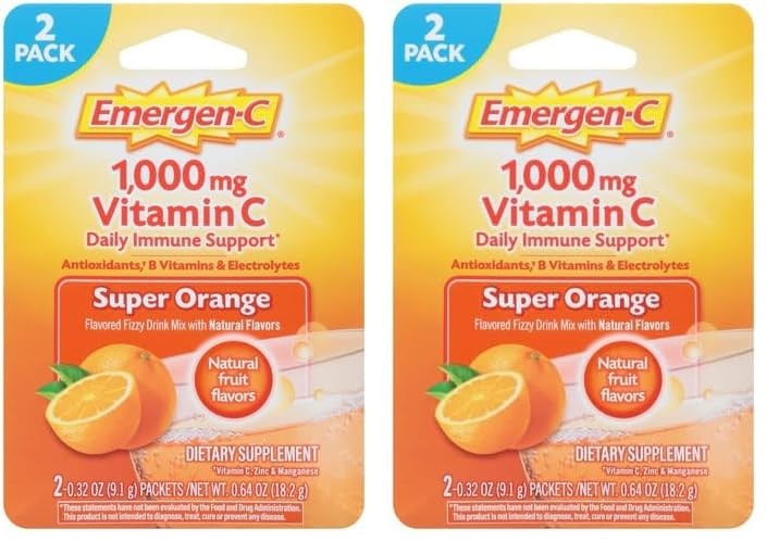 Emergen-C 1000mg Vitamin C Powder for Daily Immune 0.32 Ounce (Pack of 4)