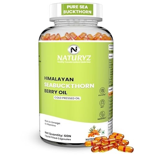 Naturyz Himalayan Sea Buckthorn Berry Oil 1120mg 60 Veg Capsules Omega 7 FS