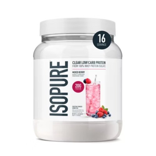 Isopure Clear 20g Whey Isolate Protein Powder – Mixed Berry – 16 Servings
