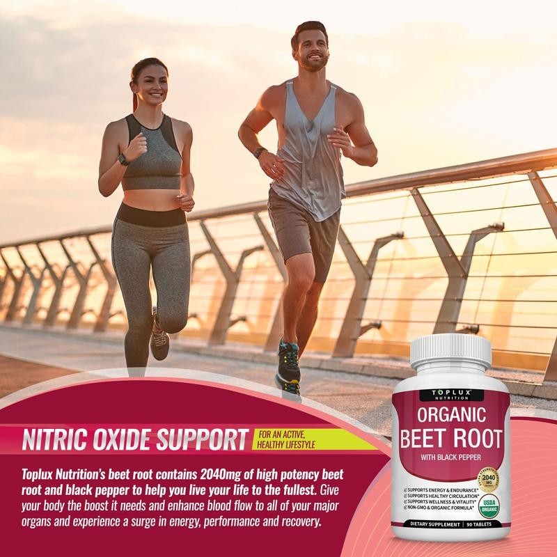 Toplux Organic Beet Root Tablets – Nitric Oxide Booster Beetroot Vitamins Supple