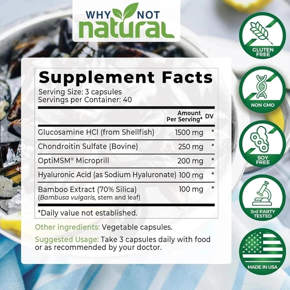 Why Not Natural Glucosamine Chondroitin MSM–Joint Support for Mobility & Comfort