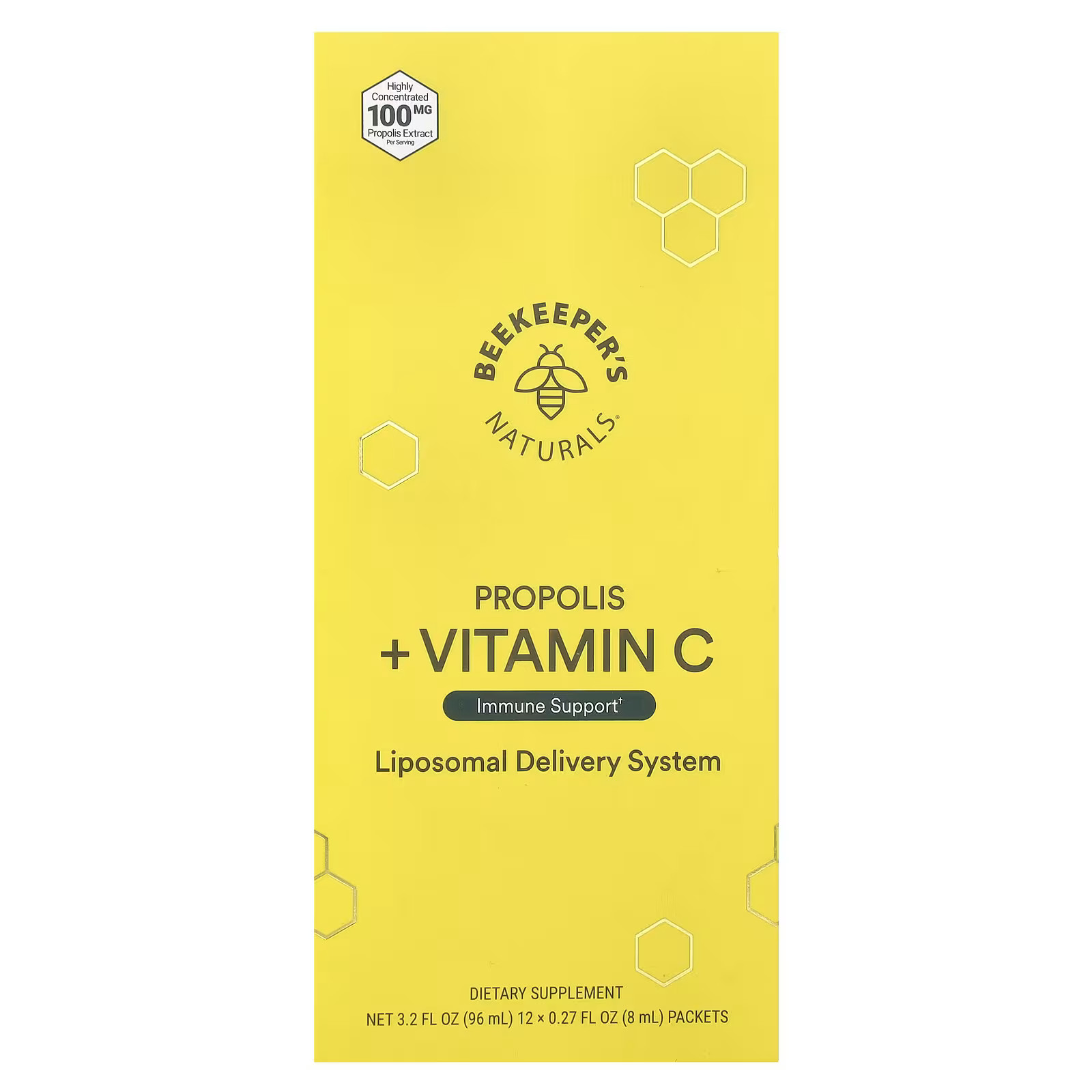 2 X Beekeepers Naturals, Propolis + Vitamin C, 12 Packets, 0.27 fl oz (8 ml) Ea
