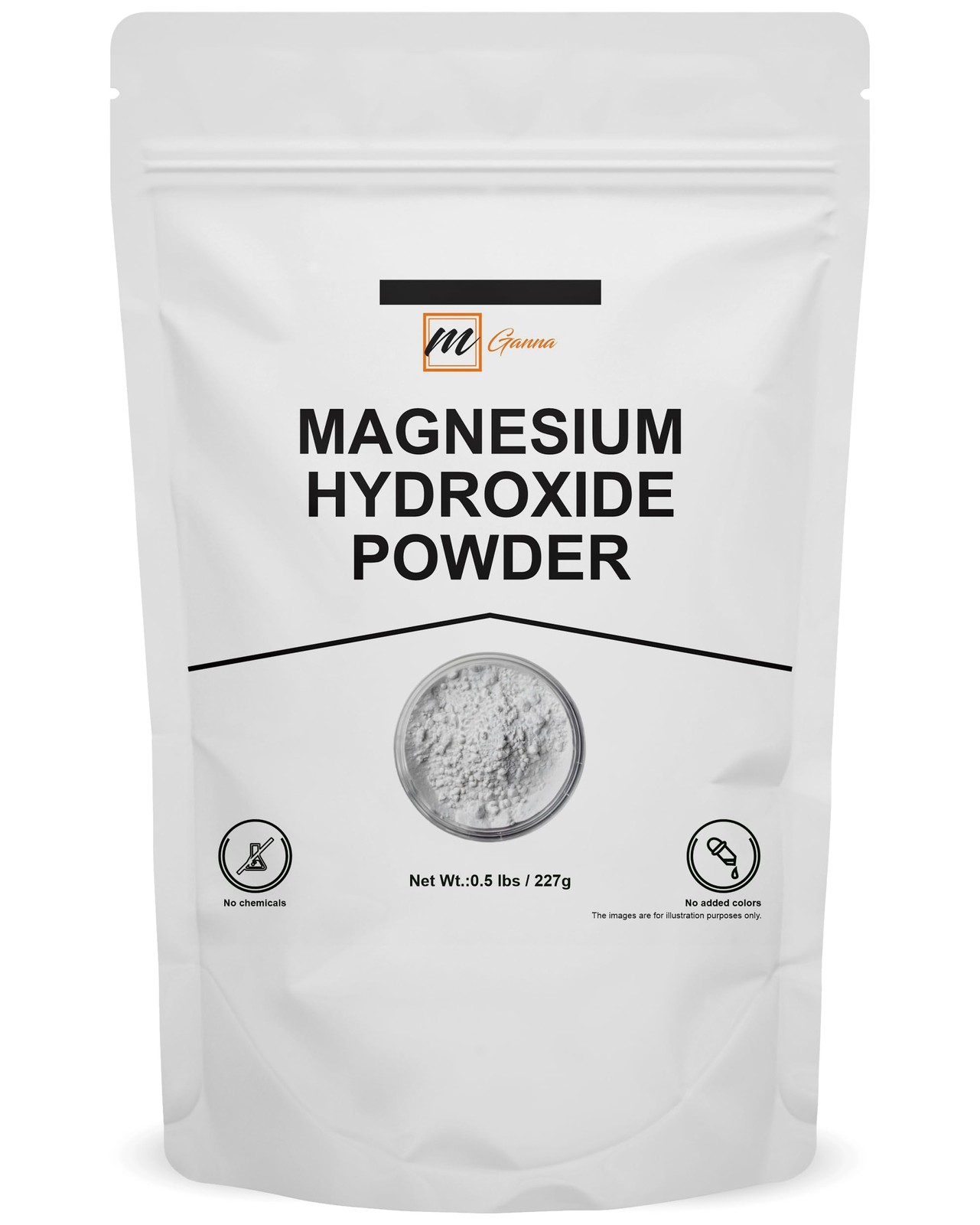 mGanna Magnesium Hydroxide Powder 227 GMS / 0.5 lbs 8 Ounce (Pack of 1)