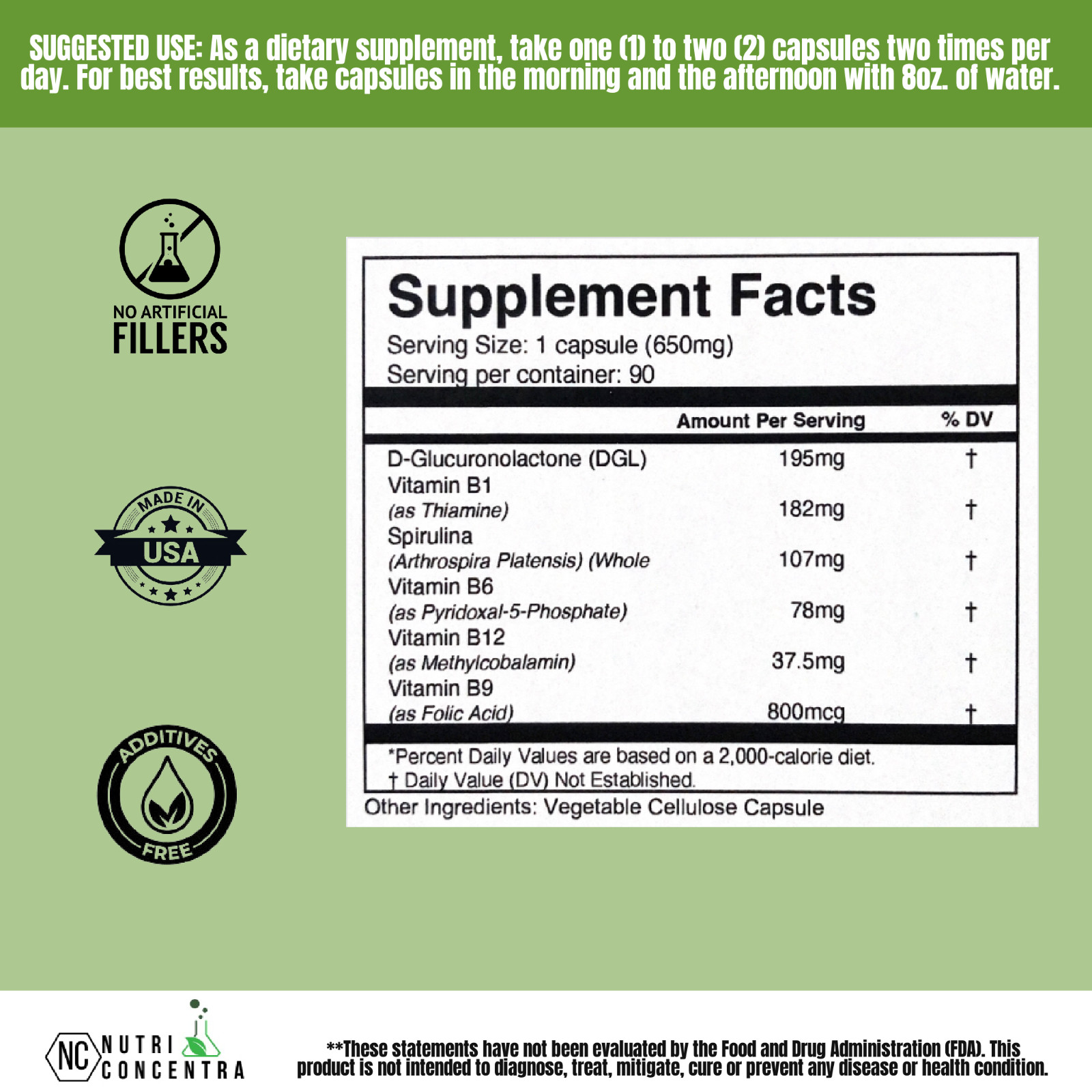 Energy Up, Enhance Energy, Increase ATP, Energy Complex, 90 Capsules, 750 mg.