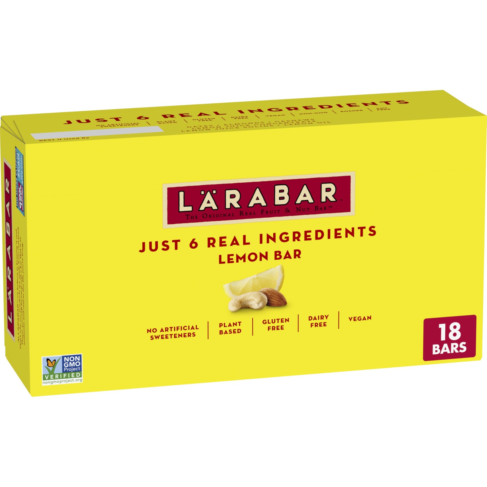 Larabar Lemon Bar, Gluten Free Vegan Fruit & Nut Bars, 1.6 oz bars, 18 ct