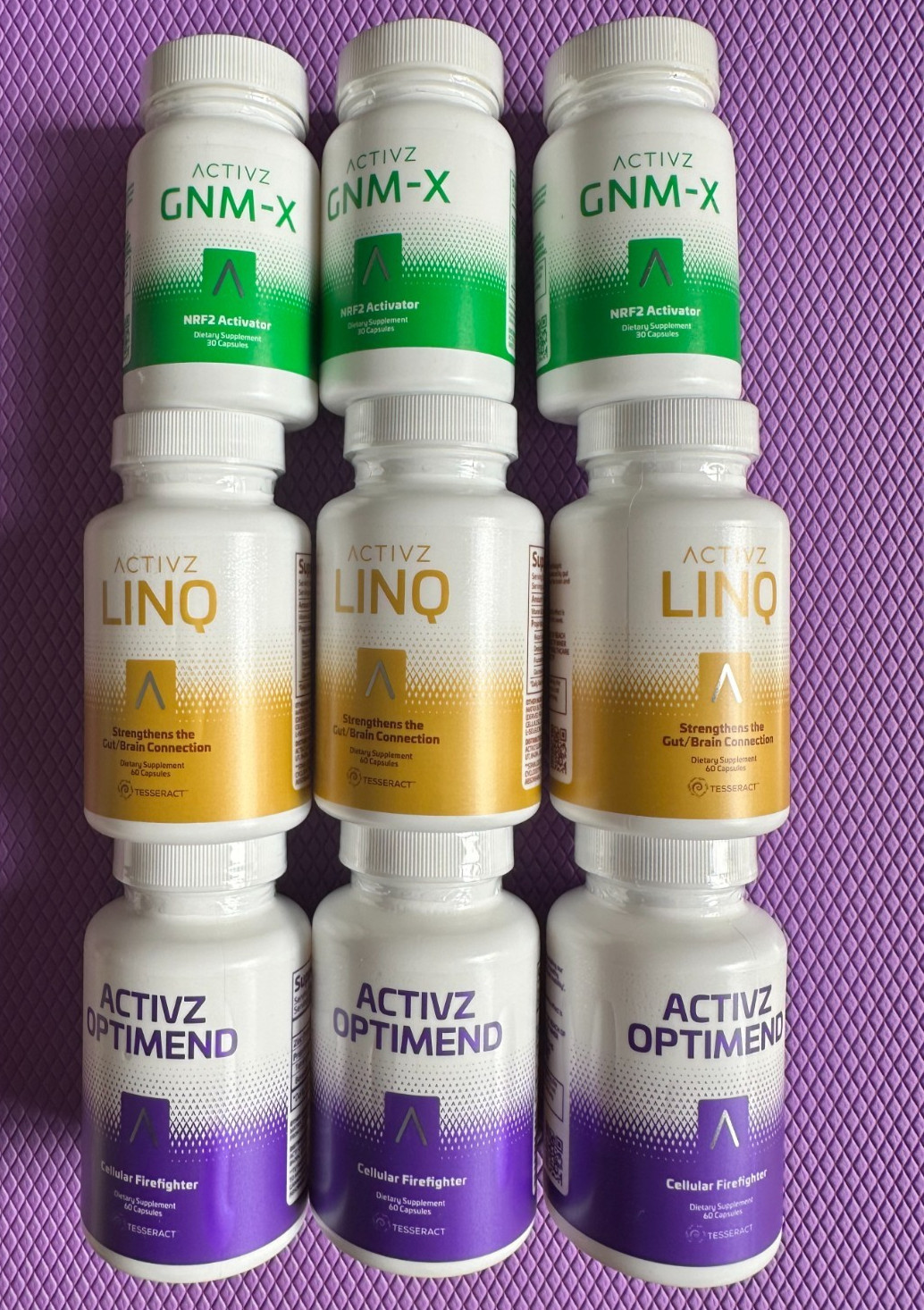 3 Sets ACTIVZ TRIFECTA Combo – GNMX, Linq, Optimend. Exp 26&27, Authentic.