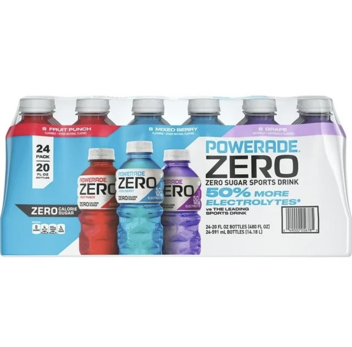 Powerade Zero Sports Drink Variety Pack (20 fl. oz., 24 pk.)