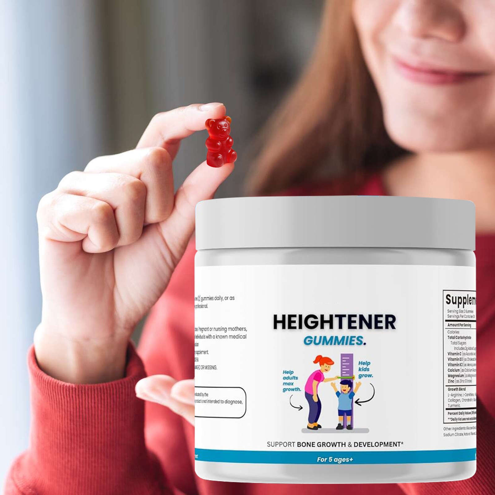 Heightener Gummies – Natural Height Growth Supplement for Kids, Teens and Adu