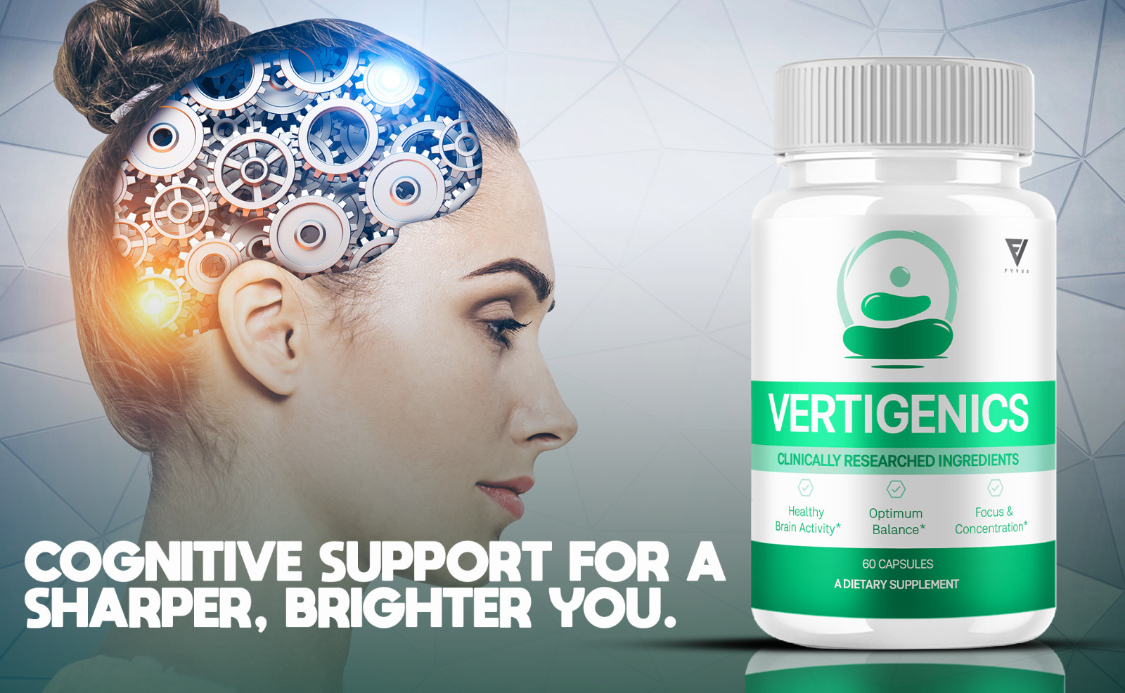 (2 Pack) Vertigenics Brain and Nootropic Supplement Vertigenix (120 Capsules)
