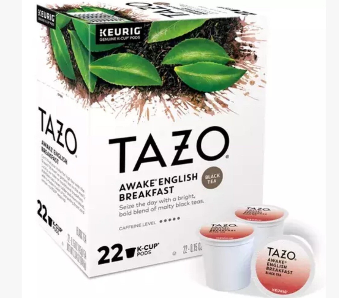Tazo Awake English Breakfast Black Tea K Cup Pods 22 Count For Keurig Brewers