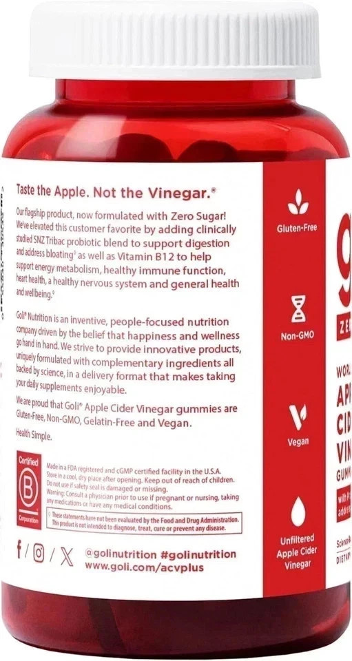 3 Bottles Goli Zero Sugar Best Seller Trio Set Gummies, 60 Counts Per Bottle
