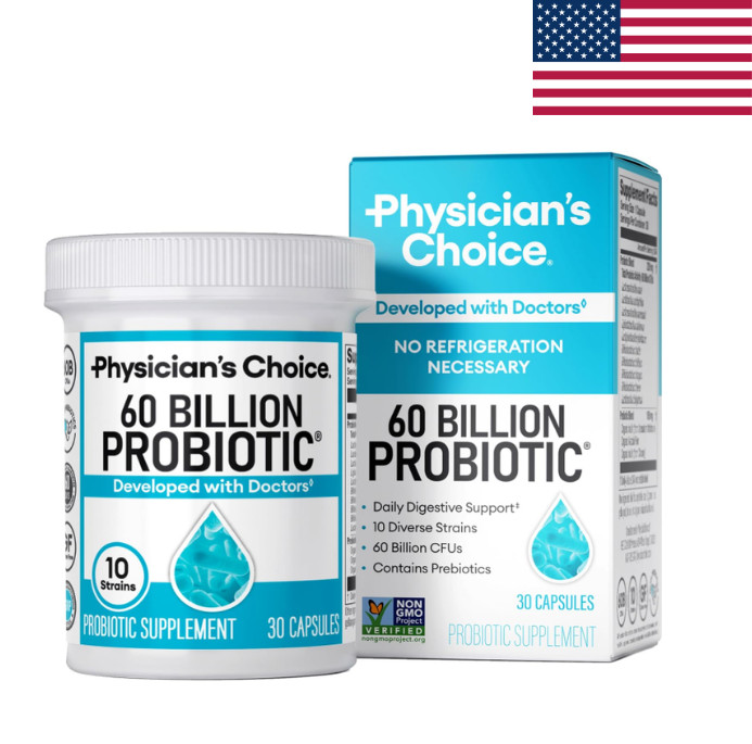 Physician’s CHOICE Probiotics 60 Billion CFU 30 Caps Digestive Gut Health