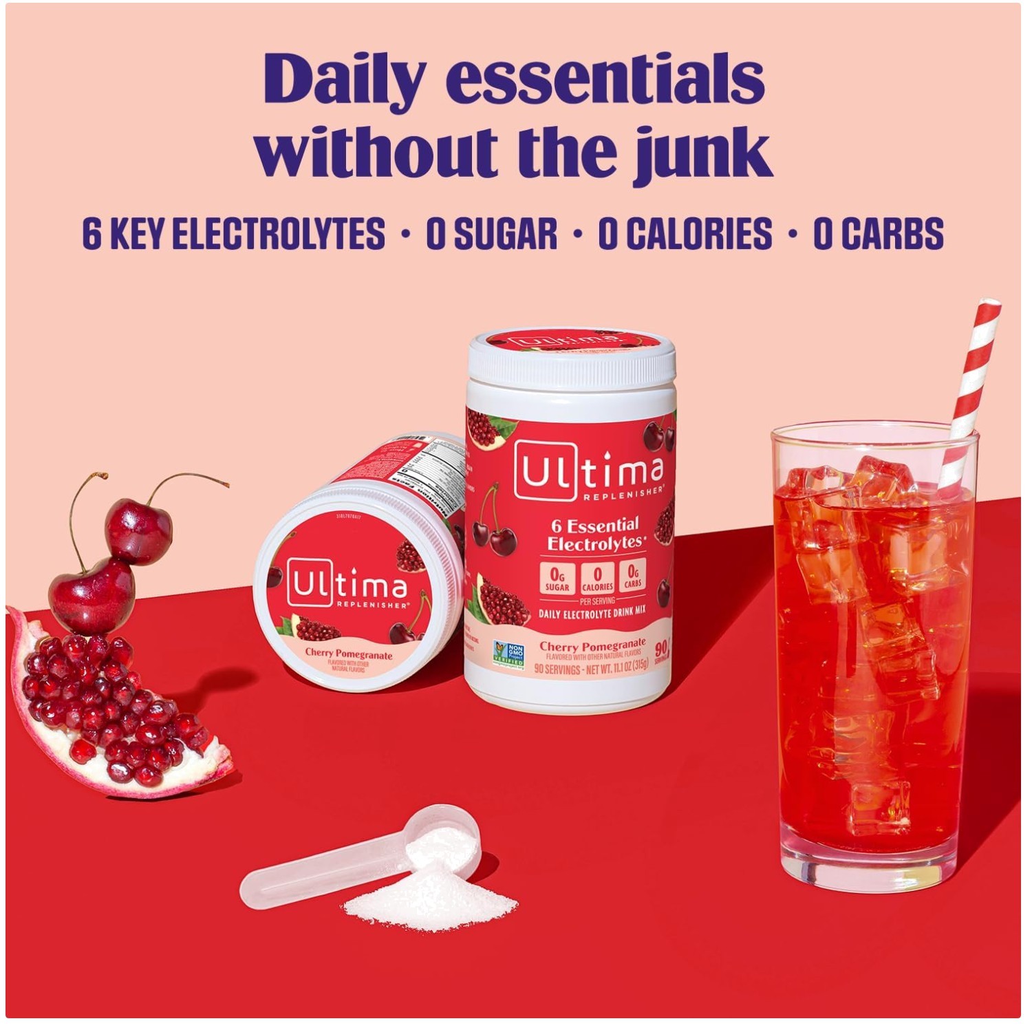 Ultima Electrolytes Powder – Cherry Pomegranate, 90 Servings